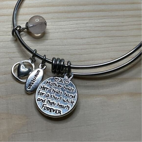 Mother & Child Heart Charm Bracelet Stainless Steel - Picture 5 of 6